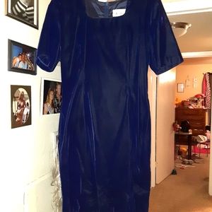 Royal blue velvet dress